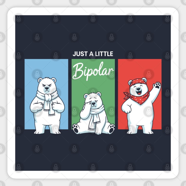 Funny Bipolar Awareness Polar Bear Sticker by enrynz